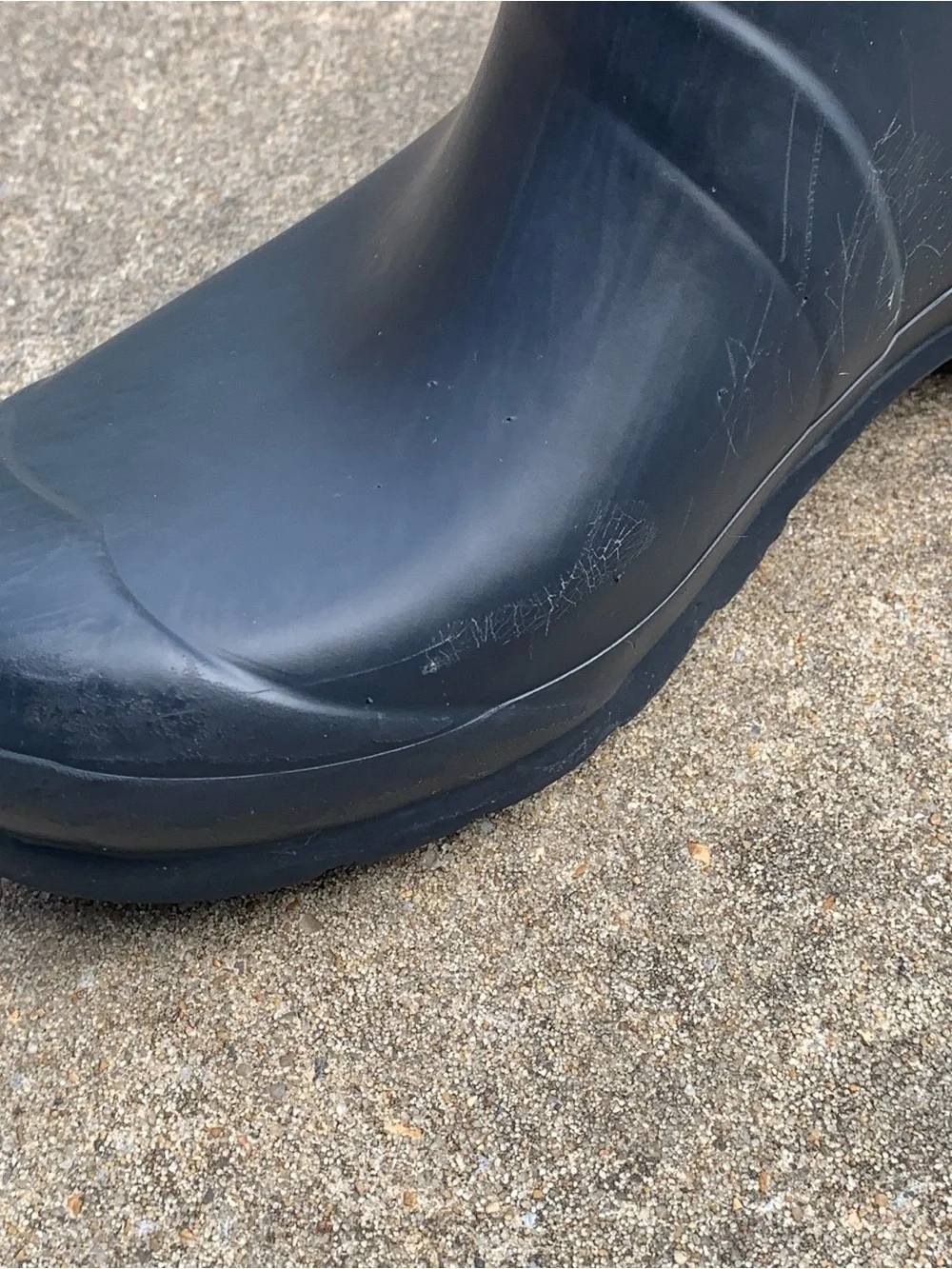 Hunter Tall Rubber Rain Boots Kids sz2 - Navy with Red Logo